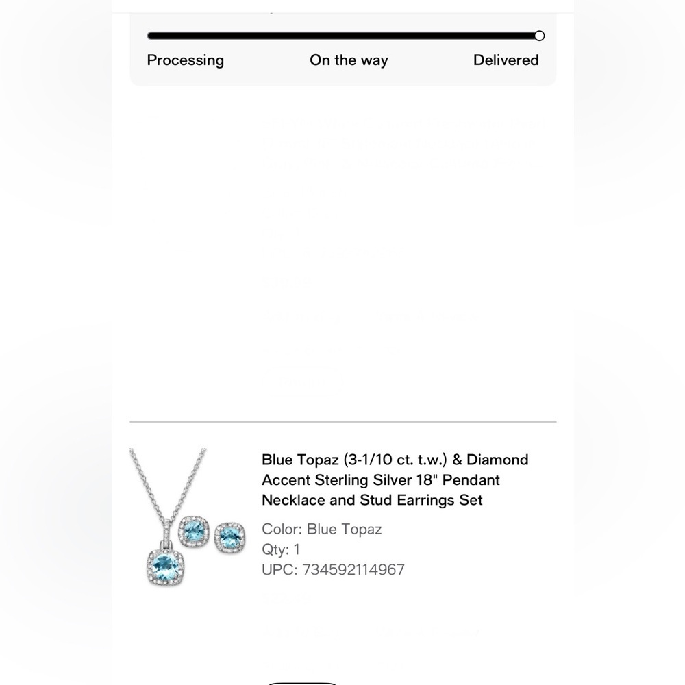 Blue Topaz & Diamond Necklace & Earring Set - Picture 7 of 8